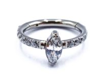 Ring Hinge Titanium Sterile Oval Strass White | Itc