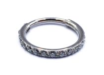 Titanium Hinge Ring Sterile Special Nose Strass Pattern White | Itc
