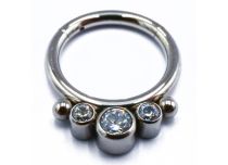 Titanium Hinge Ring Sterile Pattern 3 Strass White | Itc