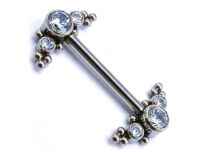 Titanium Barbell Internal Sterile Tribal Strass White | Itc