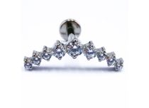 Labret Titanium Internal Sterile pattern Crown of 9 Strass White | Itc