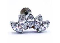 Labret Titanium Internal Sterile pattern Crown of 5 Strass White | Itc