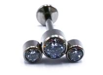 Labret Titane Interne Sterile motif Arc de 3 Strass Rond | Itc