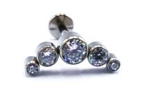 Labret Titane Interne Sterile motif Arc de 5 Strass Rond | Itc