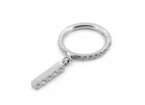 Titanium Strass Hinge Ring with Pendant Bar 5 Strass | Itc