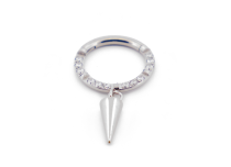 Titanium Strass Hinge Ring with Pendant Point | Itc
