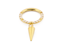 Ring Hinge Titanium PVD Gold Sterile with Strass and Pendant Point | Itc