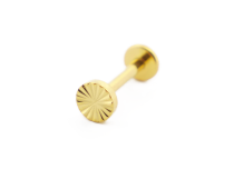 Labret Titane PVD Gold Interne Stérile motif Rond Strié | Itc