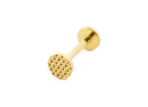 Labret Titanium PVD Gold Threadles Sterile Round Hammered pattern | Itc