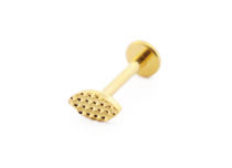 Labret Titanium PVD Gold Internal Sterile pattern Oval Hammered | Itc