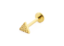 Labret Titane PVD Gold Interne Stérile motif Triangle Martelé | Itc