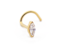 Stud Nose Titanium PVD Gold Internal Sterile Oval with Strass | Itc