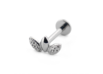 Labret Titane Interne Stérile motif 3 Feuilles | Itc