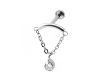 Labret Titane Interne Sterile Bar Curved and Chain with Strass | Itc