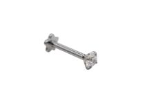 Labret Fleur 1.2x8 Titanium internal rhinestone claw pattern