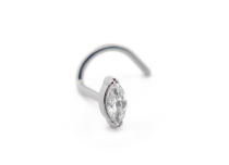 Stud Nose Titanium Internal Sterile Oval with Strass | Itc
