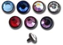 Black Titanium Disc Internal Screw Colored Crystal | Itc