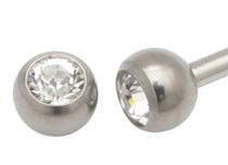 Ball Titanium screw Crystal Facet White | Itc