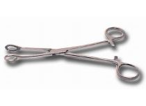 Stainless steel clamp, round, 7.5 x 12.5 mm, 18 cm long