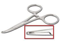 Stainless steel labret clamp, length 12 cm