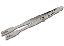 Stainless steel labret tweezers with rivet clamp
