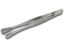 Stainless steel tweezers open triangle (5 x 10 mm), length 14.5 cm with clamp