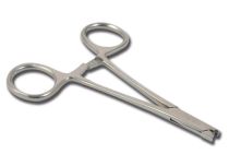 Stainless steel dermal forceps 5 mm long. 11 cm
