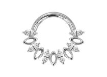 Steel Hinge Ring White Strass Septum | Itc