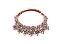 Gold Rose Steel Ring Strass Septum Hinge | Itc