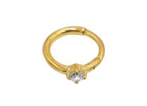 Steel Ring Gold Crystal Hinge White | Itc