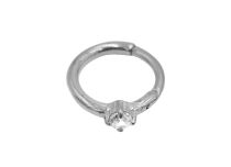 Steel Ring Silver Crystal Hinge White | Itc
