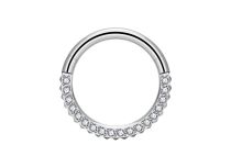 Anneau charnière Titane ASTM F136 1,2mm torsadé strass blanc | iTC