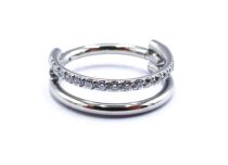Steel Hinge Ring Double Ring Single Strass | Itc