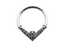 Steel Hinge Ring Rhinestone Rhombus | Itc