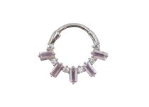 Pink rhinestone steel hinge ring | Itc