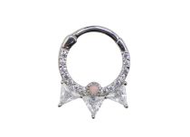 Hinge ring steel multi rhinestones pattern three triangles | Itc