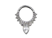 Hinge ring steel drop rhinestone white multi rhinestone | Itc