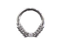 Titanium hinge ring with laurel wreath pattern| Itc