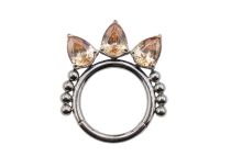 Titanium hinge ring with ornamental petal pattern | Itc