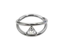 Ring titanium hinge pattern double ring triangle| Itc