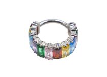 Titanium ring hinge multi rhinestone pattern| Itc