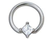 White Crystal Steel Ring 7 mm | Itc