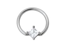 White Crystal Steel Ring 7 mm | Itc