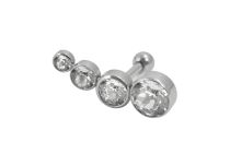 Barbell Steel 4 Crystals |Itc