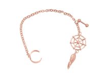 Barbell Acier Doré Rose chain and dream catcher | Itc