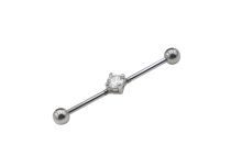 Barbell Steel Industrial Balls 5 mm Strass Central Scratched | Itc