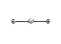 Barbell Steel Industrial Balls 5 mm Strass Central Scratched | Itc