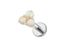 labret titane trio opale blanche