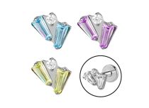 Labret Titane ASTM F136 interne 1,2x8 strass rectangle | iTC