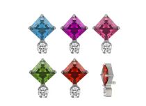 Labret Titane ASTM F136 interne 1,2x8 losange color&eacute; strass rond | iTC